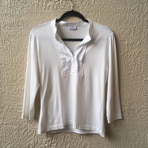 AKRIS PUNTO Tunic Blouse Pleated Knit Top Classic T Shirt